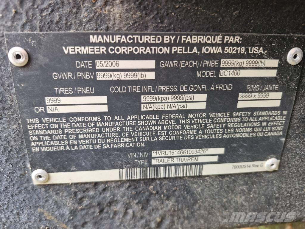 Vermeer BC1400 Ağaç öğütücüler