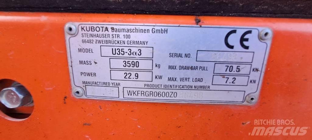Kubota U35-3A3 Mini ekskavatörler, 7 tona dek