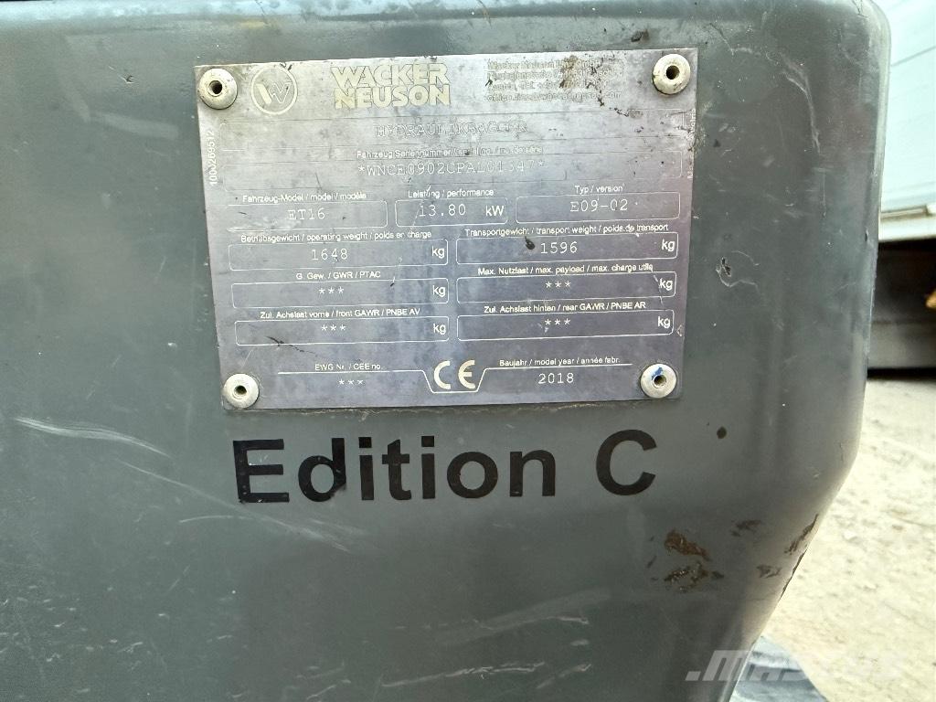 Wacker Neuson ET 16 Mini ekskavatörler, 7 tona dek