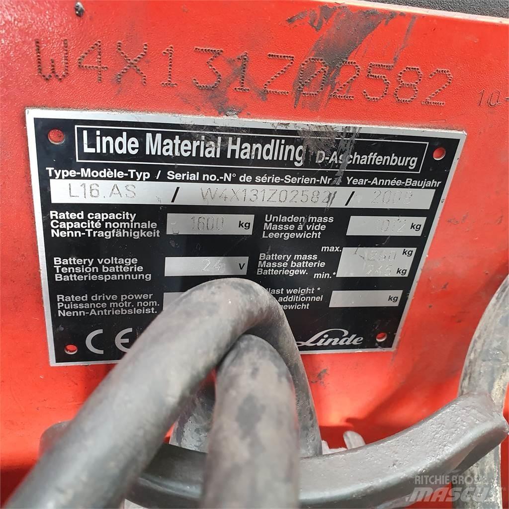 Linde L16AS Yaya kumandali istif makinasi