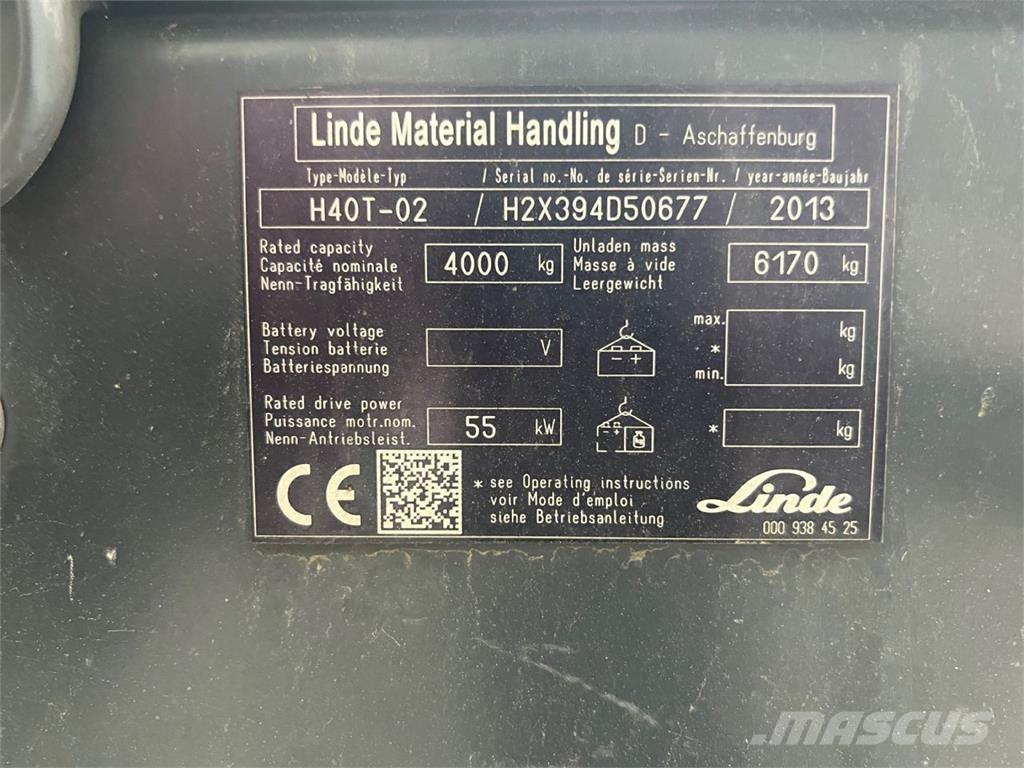 Linde H40T-02 LPG'li forkliftler