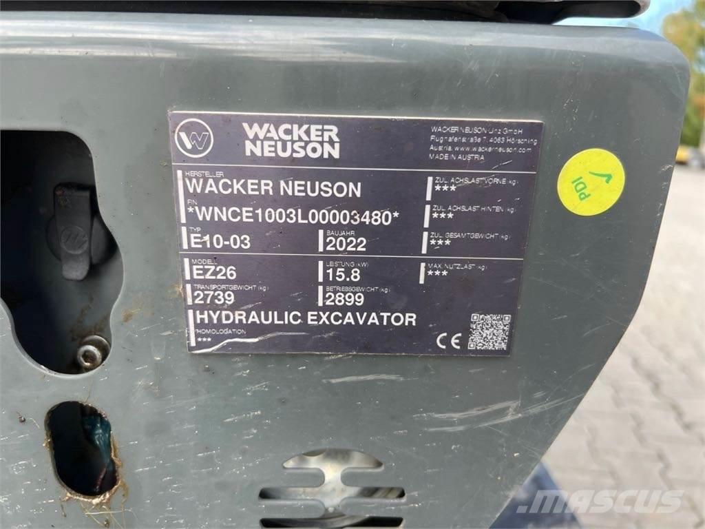Wacker Neuson EZ26 Paletli ekskavatörler