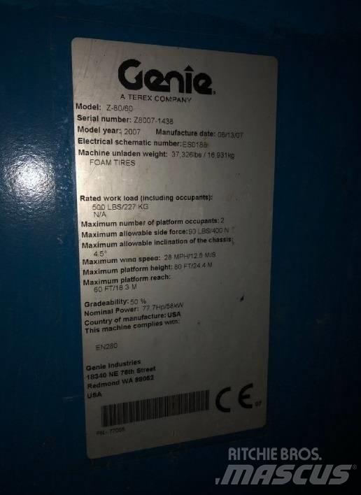 Genie Z 80/60 Körüklü personel platformları