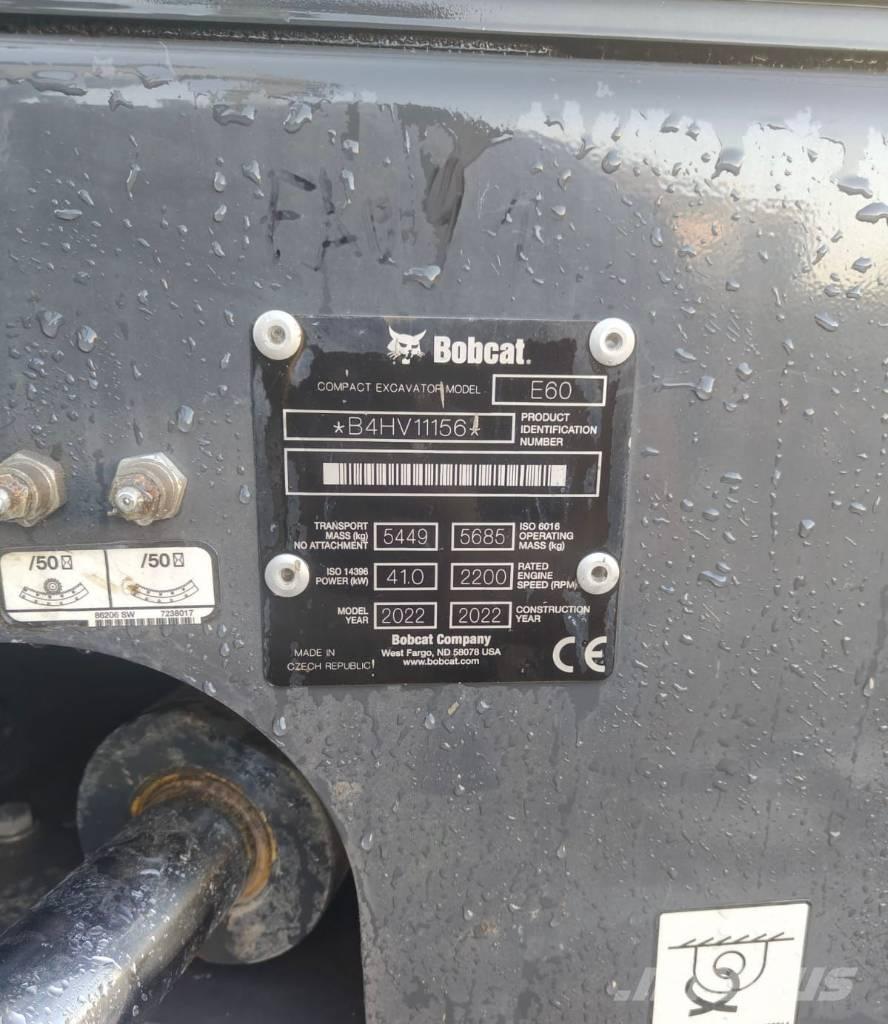 Bobcat E60 Mini ekskavatörler, 7 tona dek