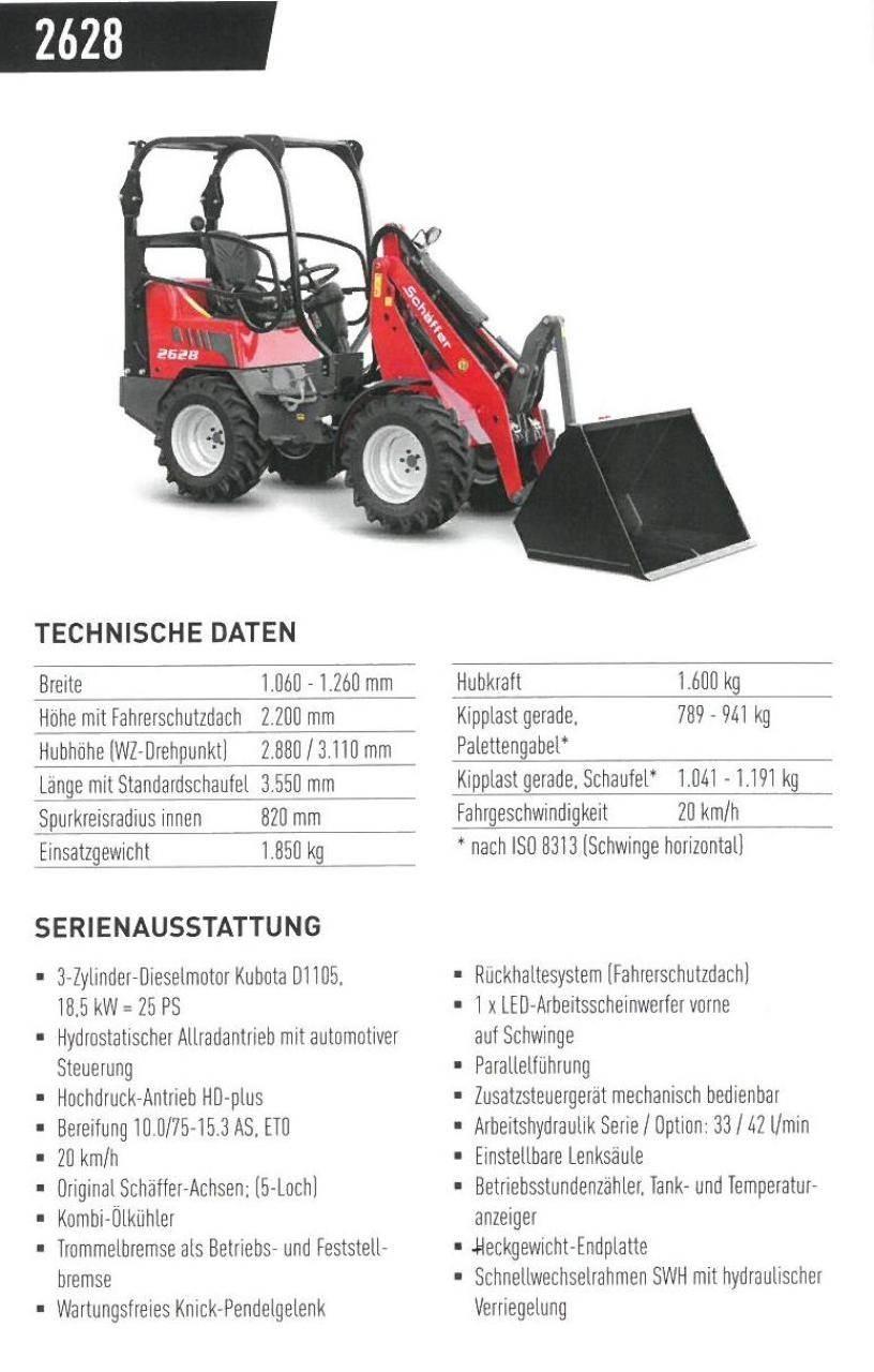 Schäffer 2628 Mini yükleyiciler