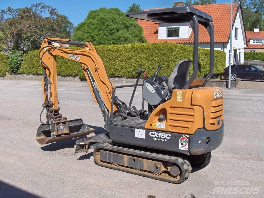 CASE CX 18 Mini ekskavatörler, 7 tona dek