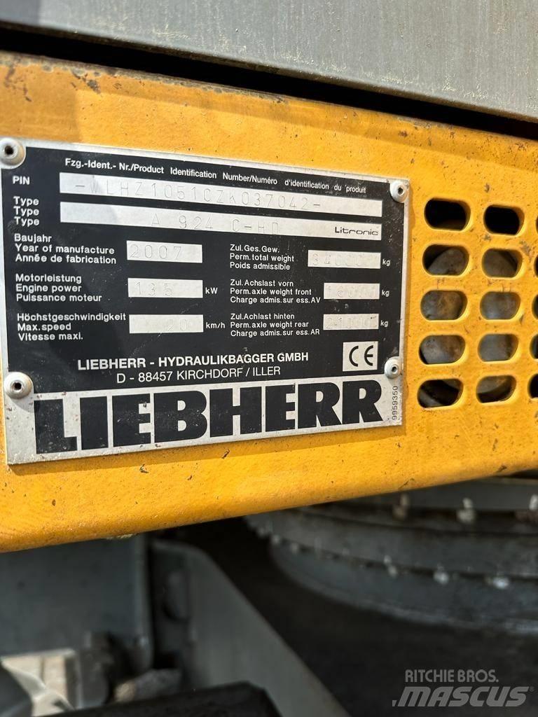 Liebherr A 924C-HD Lastik tekerli ekskavatörler
