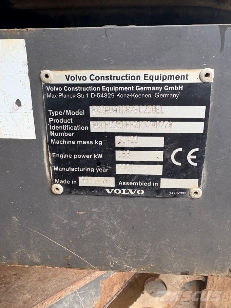Volvo EC 250 EL Paletli ekskavatörler