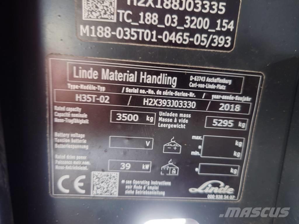 Linde H35T/393-02 LPG'li forkliftler