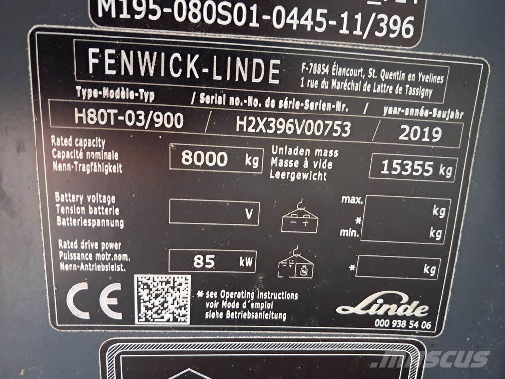 Linde H80T/03-900 LPG'li forkliftler