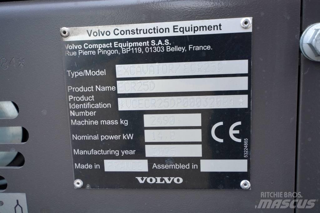 Volvo ECR 25 D Mini ekskavatörler, 7 tona dek