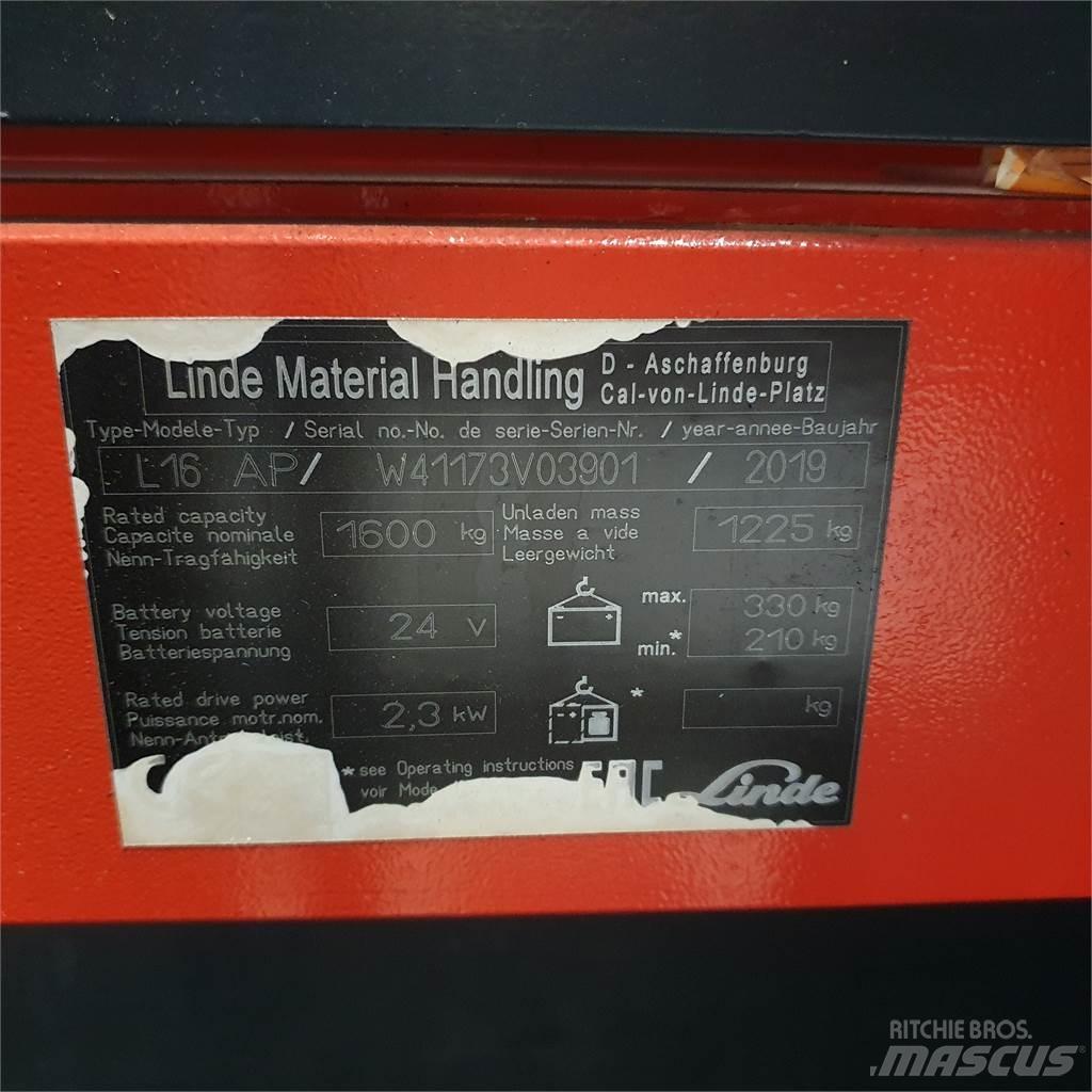 Linde L16APi Yaya kumandali istif makinasi