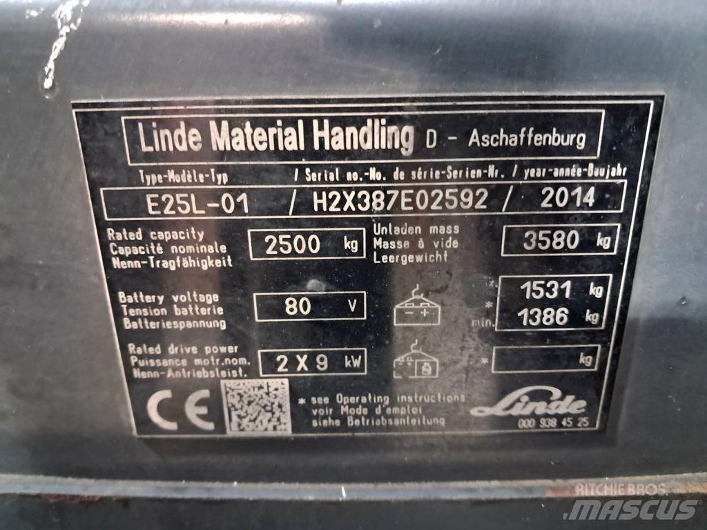 Linde E25L-01 Elektrikli forkliftler
