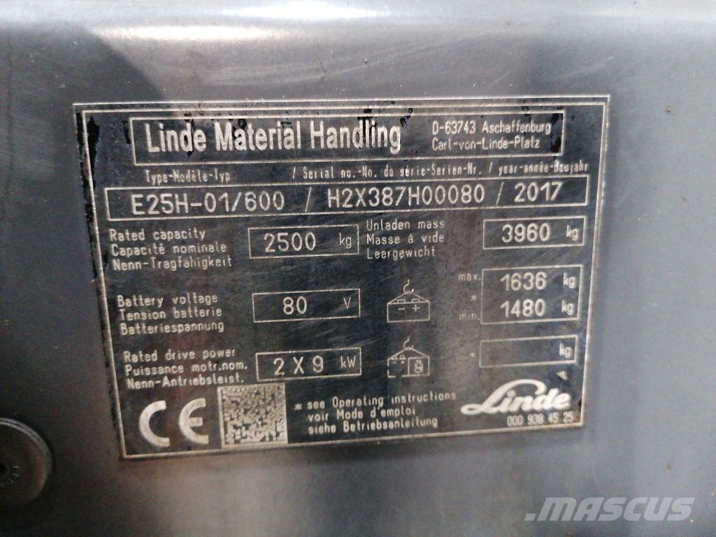 Linde E25H-01/600 Elektrikli forkliftler