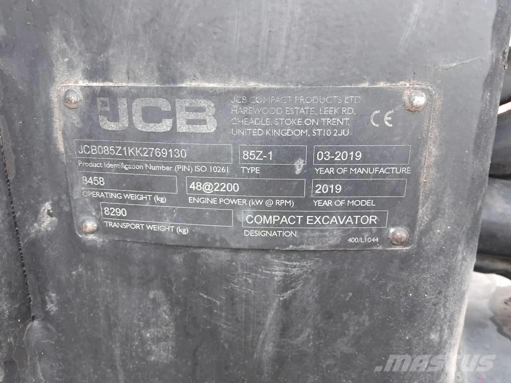 JCB 85 Z Mini ekskavatörler, 7 tona dek