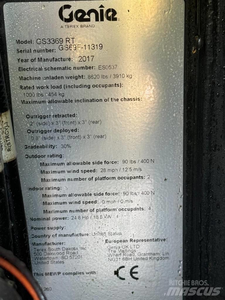 Genie GS3369 RT Makasli platformlar