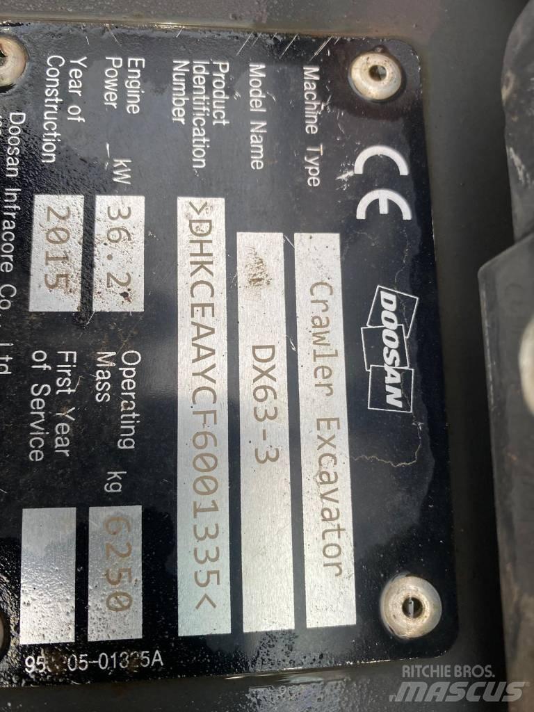 Doosan DX 63-3 Mini ekskavatörler, 7 tona dek