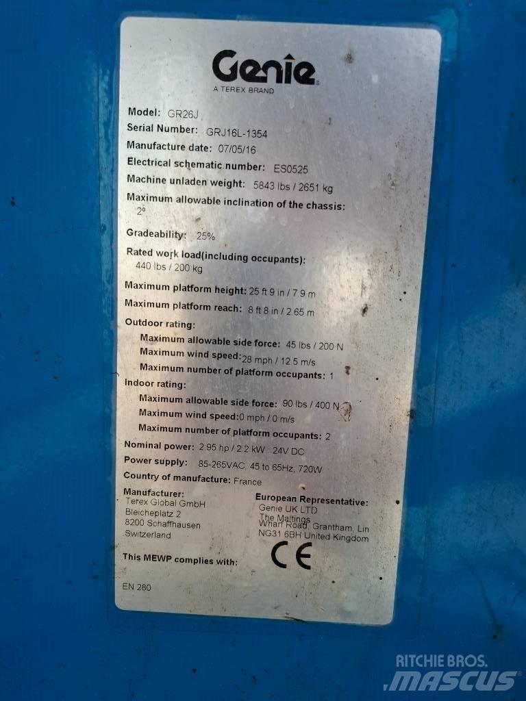 Genie GR 26 J Personel Platformları ve Cephe Asansörleri