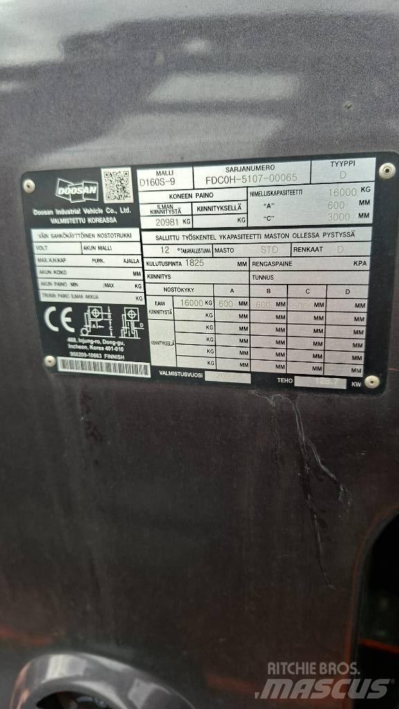 Doosan D160S-9 Dizel forkliftler