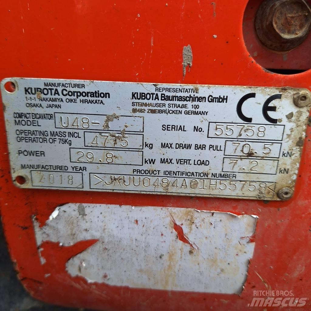 Kubota U 48-4 Mini ekskavatörler, 7 tona dek