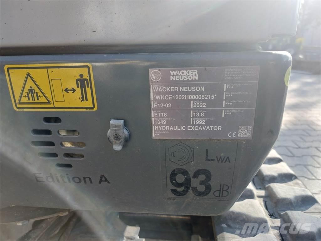 Wacker Neuson ET18 Paletli ekskavatörler
