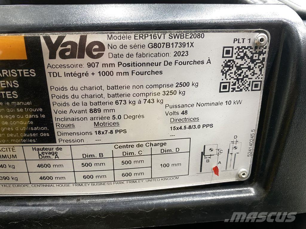 Yale ERP16VT Elektrikli forkliftler