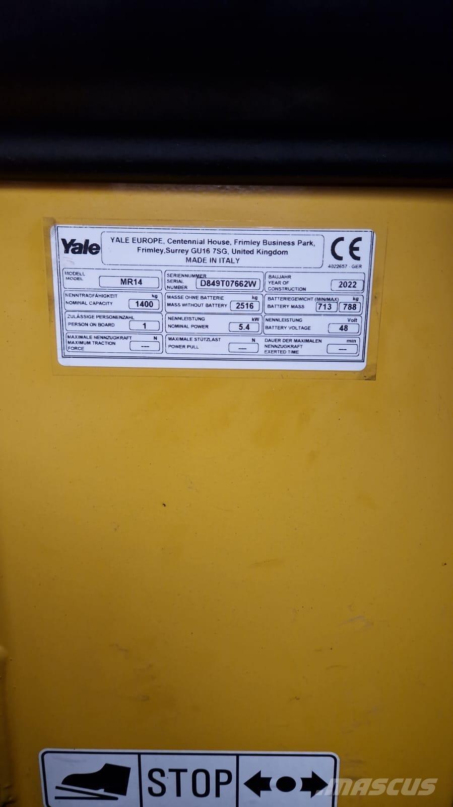 Yale MR14 Reach truck - depo içi istif araçları