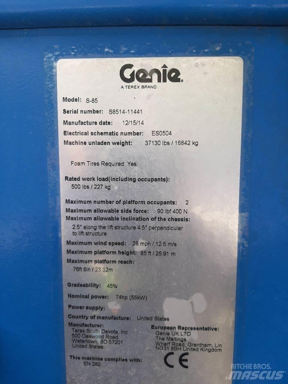 Genie S85 Teleskopik personel platformları