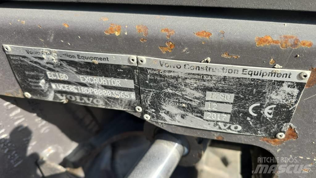 Volvo EC 18 Mini ekskavatörler, 7 tona dek
