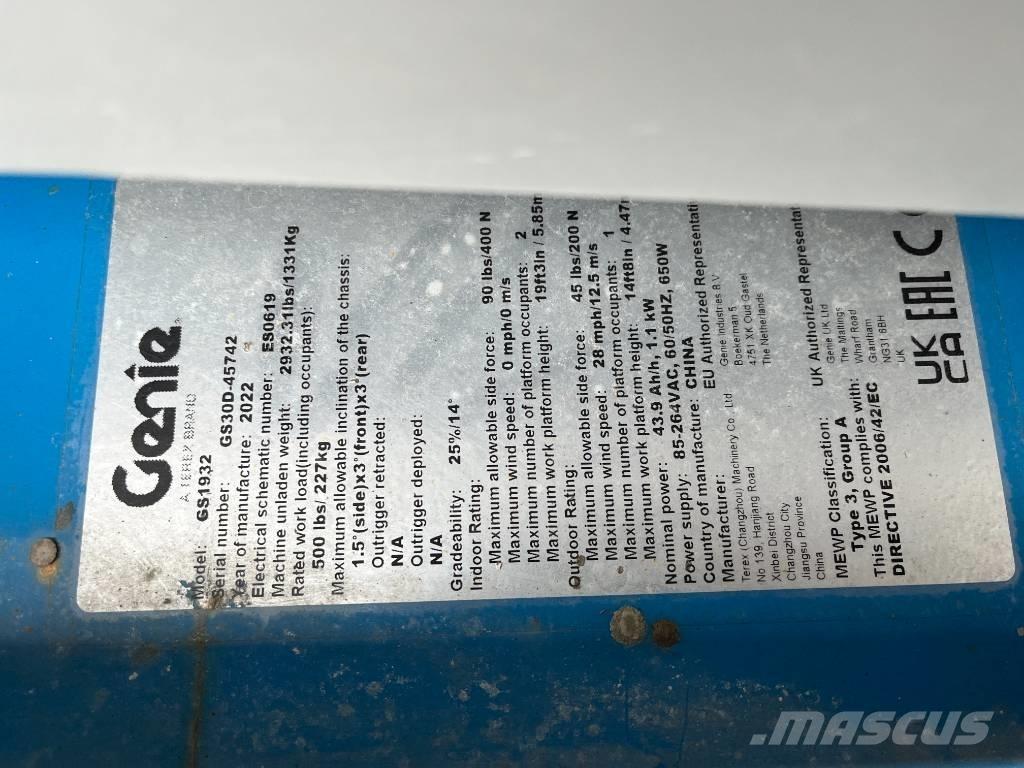 Genie GS 1930E-Drive Makasli platformlar