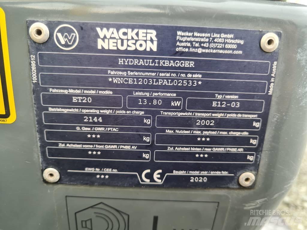 Wacker Neuson ET20 Paletli ekskavatörler