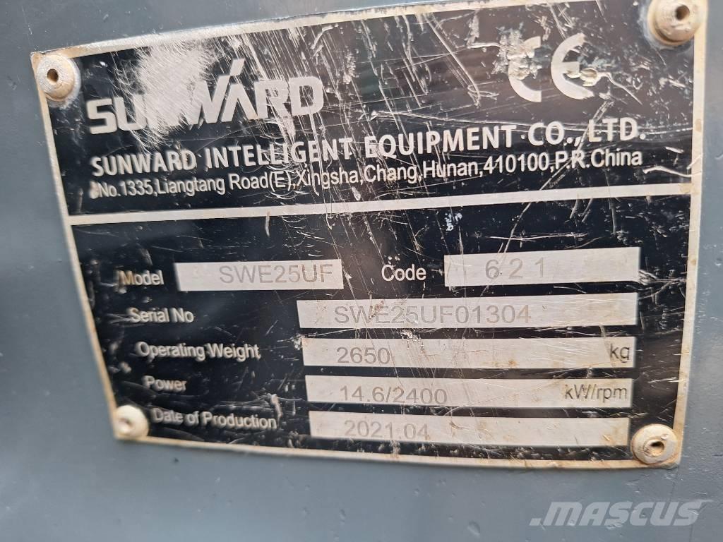 Sunward SWE 25 UF Mini ekskavatörler, 7 tona dek