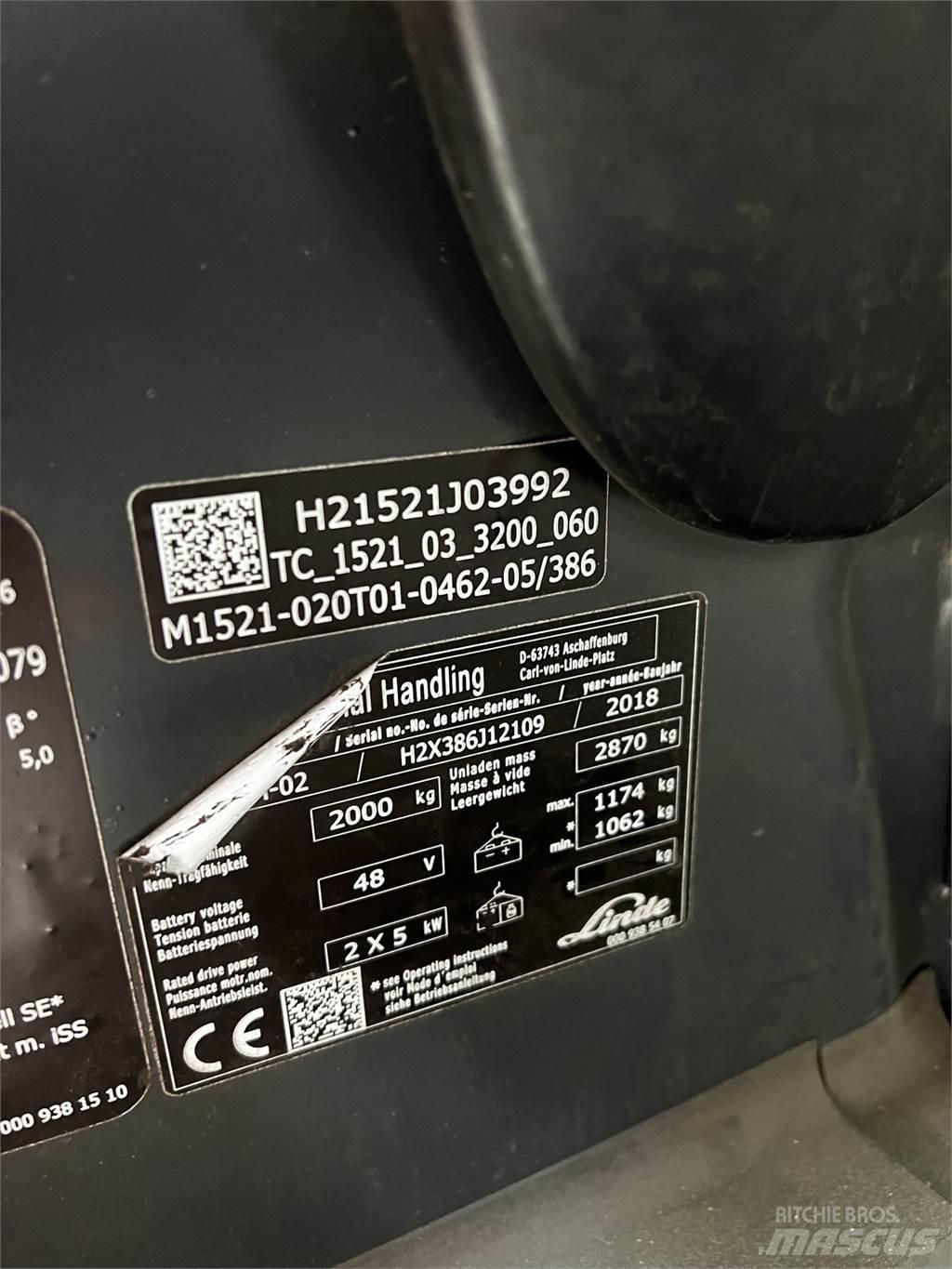 Linde E20PH Elektrikli forkliftler