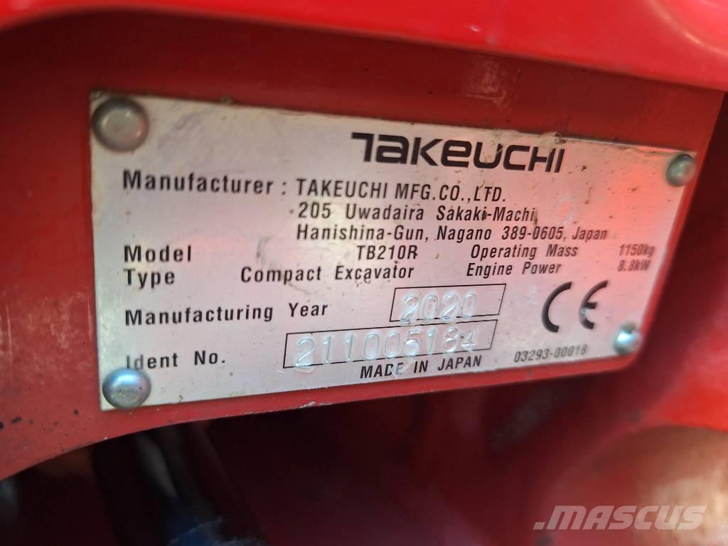 Takeuchi TB 210 R Mini ekskavatörler, 7 tona dek