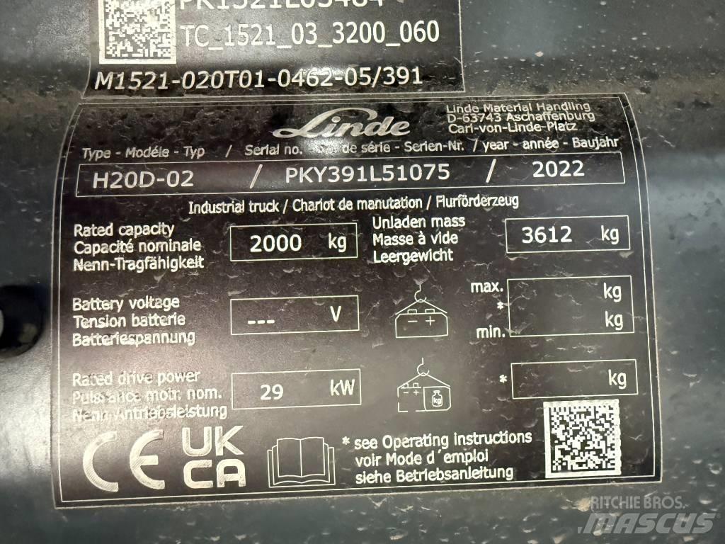 Linde H20D/391-02 Dizel forkliftler