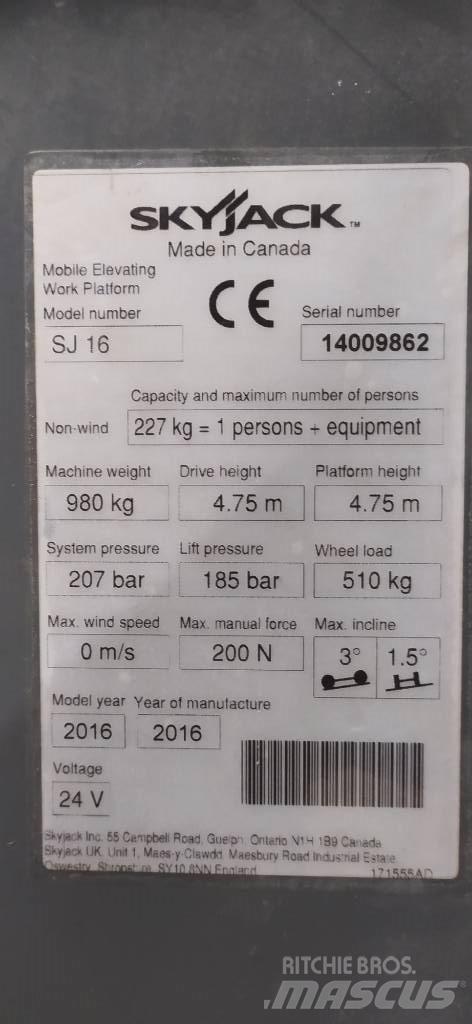 SkyJack SJ 16 Personel Platformları ve Cephe Asansörleri