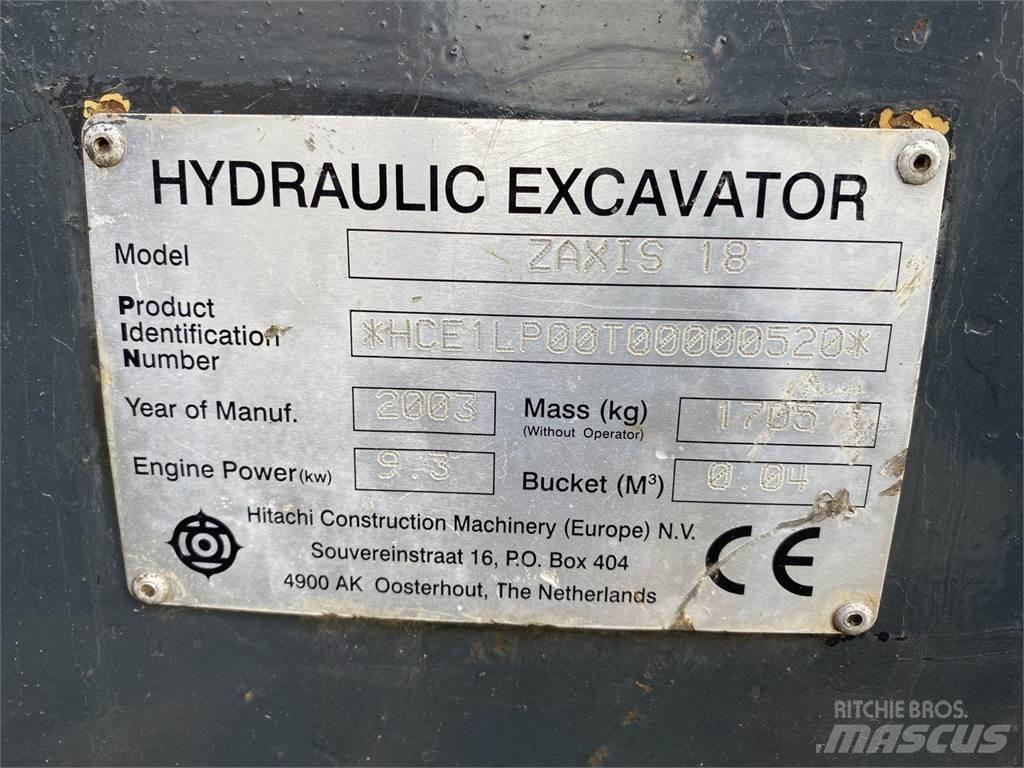 Hitachi ZX18 Lastik tekerli ekskavatörler