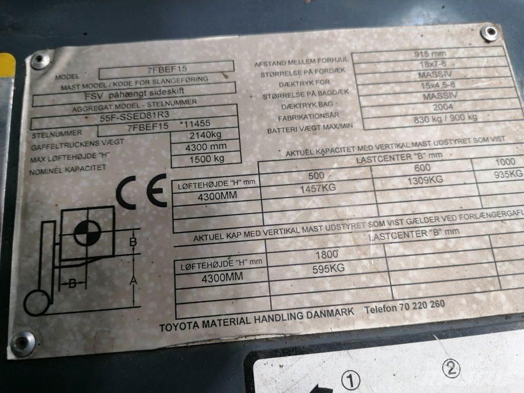 Toyota 5FBEF15 Elektrikli forkliftler