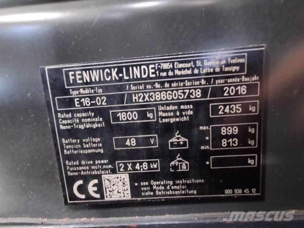 Linde E16-02 Elektrikli forkliftler
