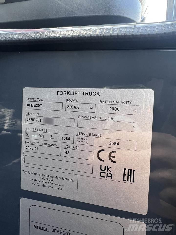 Toyota 8FBE20T Elektrikli forkliftler