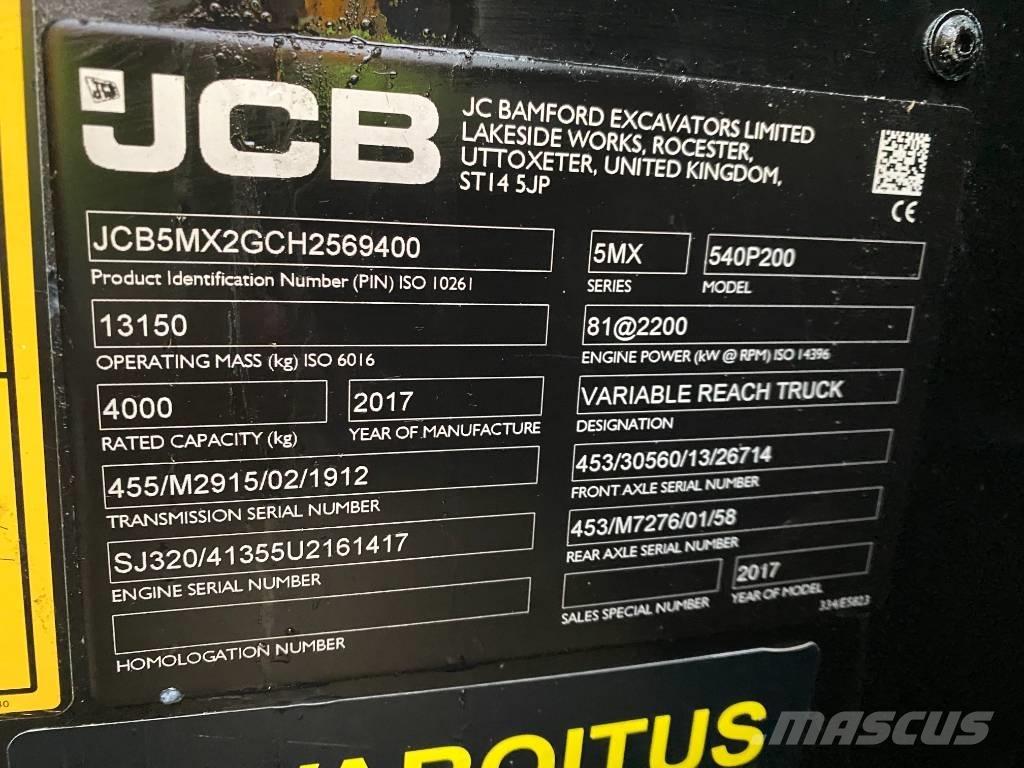 JCB 540P200 S 4WS Teleskopik yükleyiciler