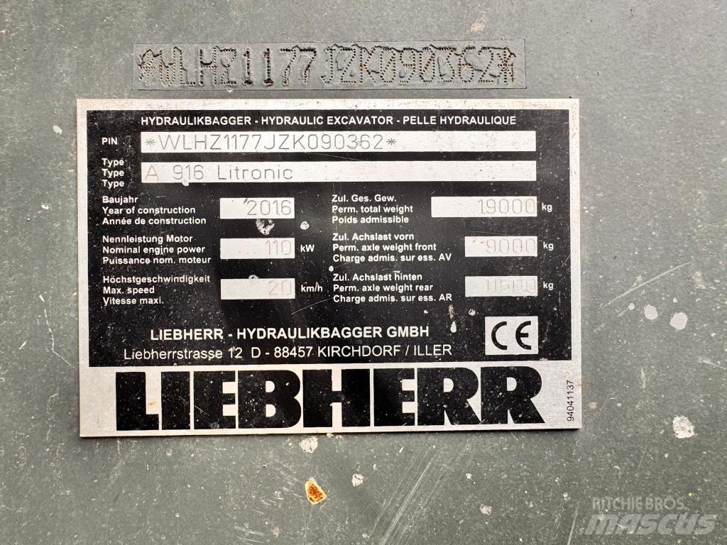 Liebherr A 916 Lastik tekerli ekskavatörler