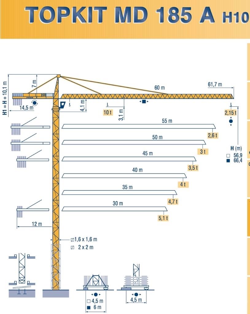 Potain MD 185 A H10 Kule vinçler