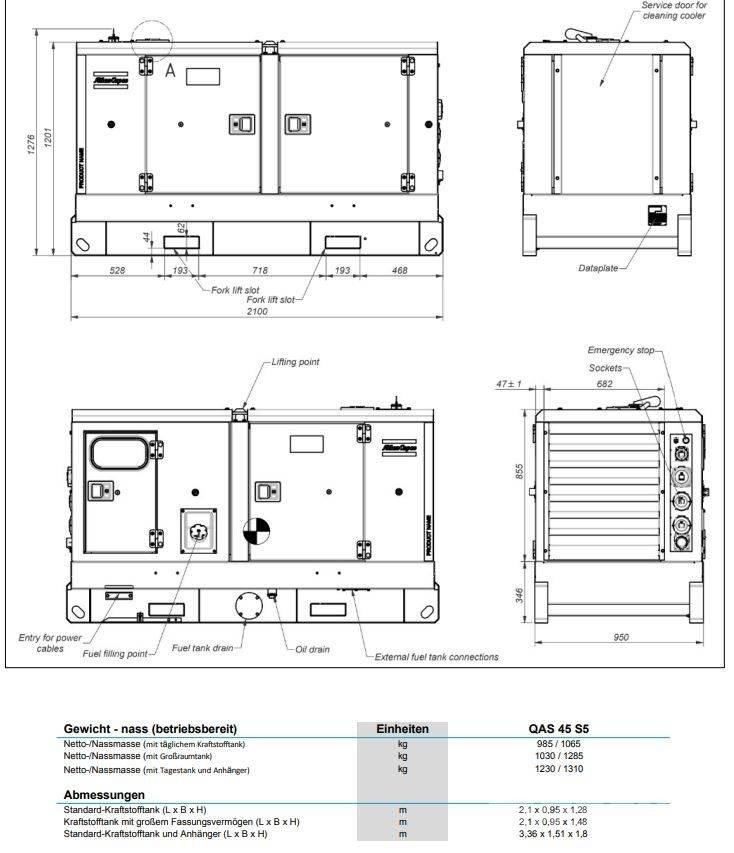 Atlas Copco QAS45 Dizel Jeneratörler