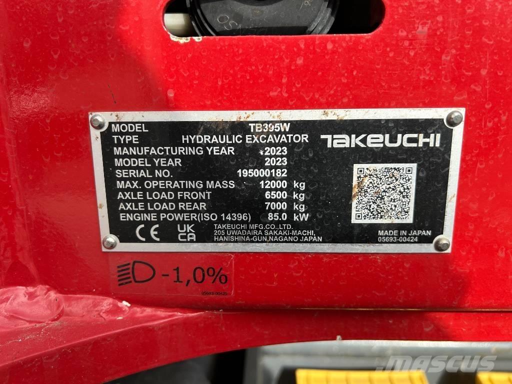 Takeuchi TB 395 W Lastik tekerli ekskavatörler