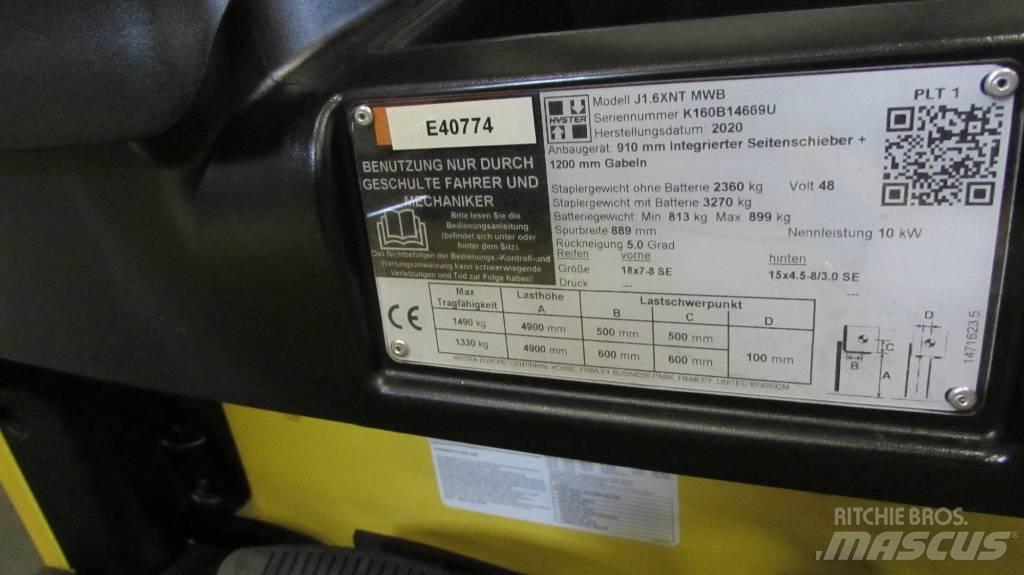 Hyster J1.6XNT MWB Elektrikli forkliftler