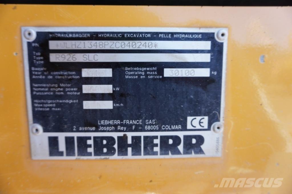 Liebherr R 926 SLC Paletli ekskavatörler