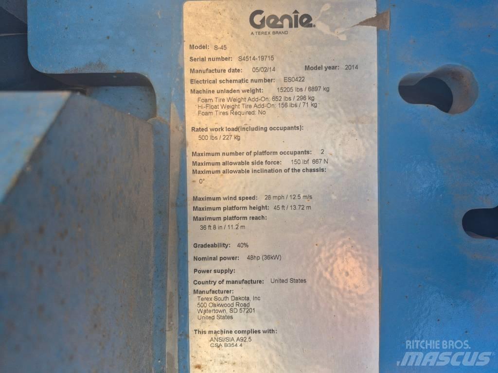 Genie S 45 Teleskopik personel platformları