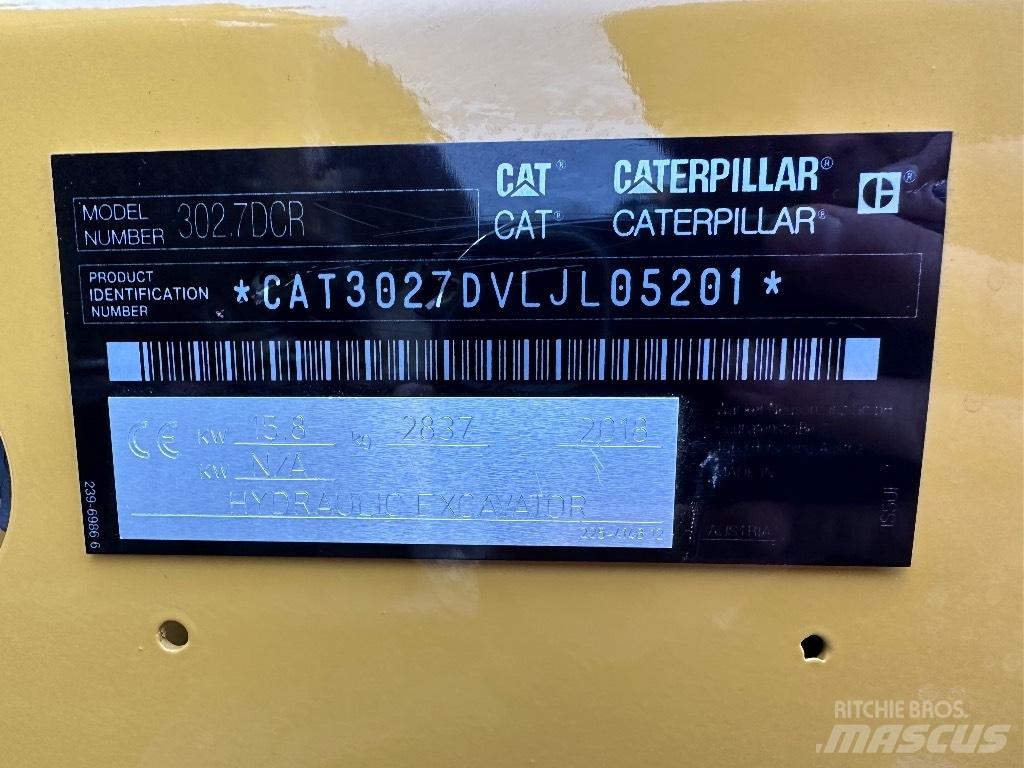 CAT 302.7 D CR Mini ekskavatörler, 7 tona dek