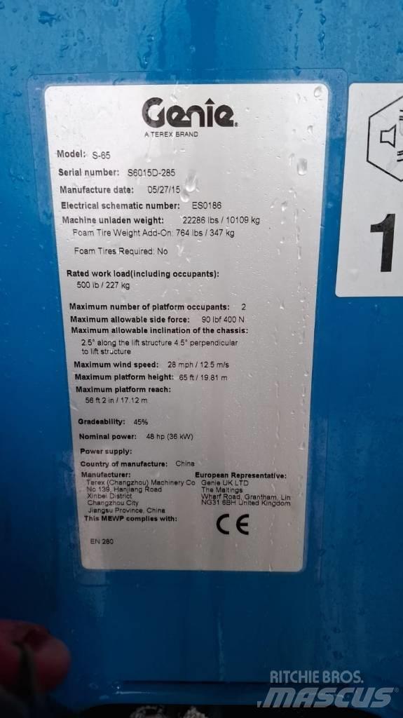 Genie S 65 Teleskopik personel platformları